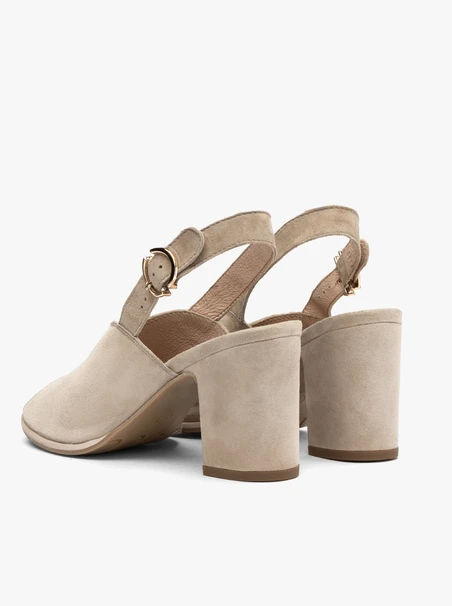 Beige heeled sandals