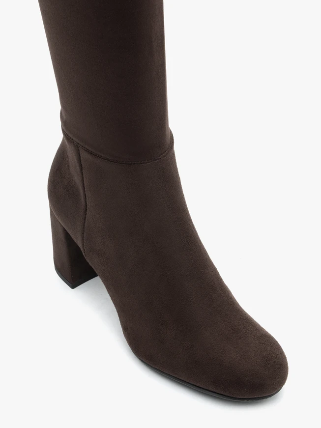 Braune Stiletto-Stiefel mit Gummisohle