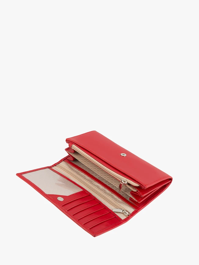 Rote Damenbrieftasche aus Leder