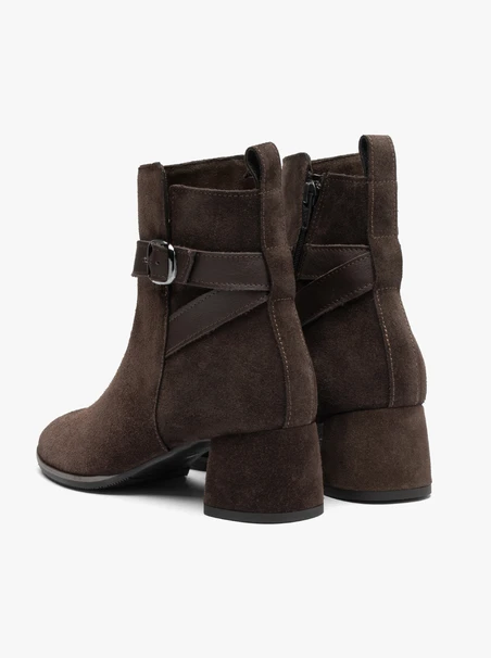 Brown ankle boots with buckle