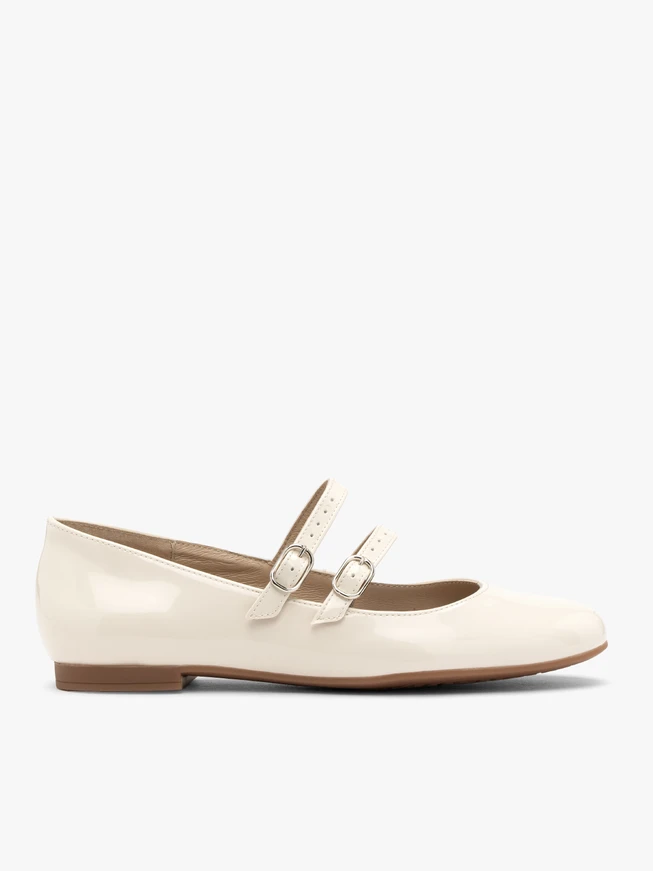Lackierte Ballerinas mit zwei Riemen