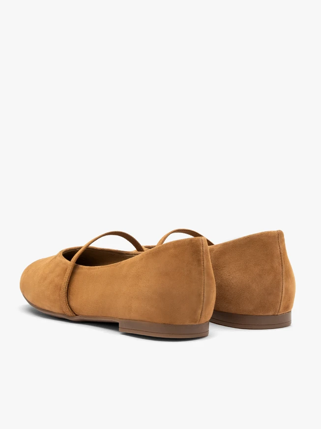 Rote Veloursballerinas mit Gummiband