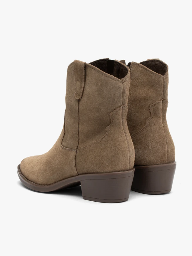 Cowboystiefel aus olivfarbenem Veloursleder