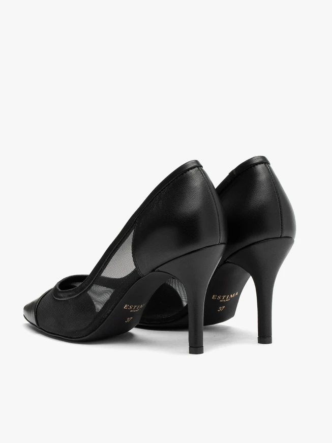 Schwarze Netz-Pumps für Frauen