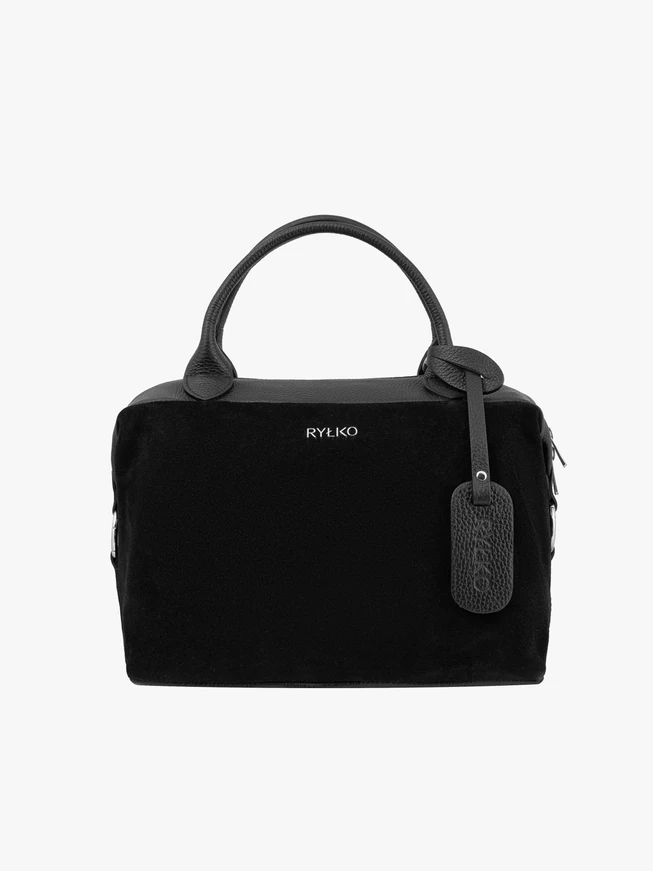 Schwarzer Leder Shopper