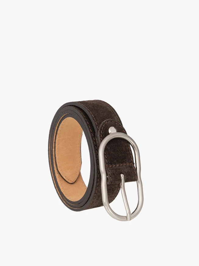 Velvet women’s belt with silver buckle