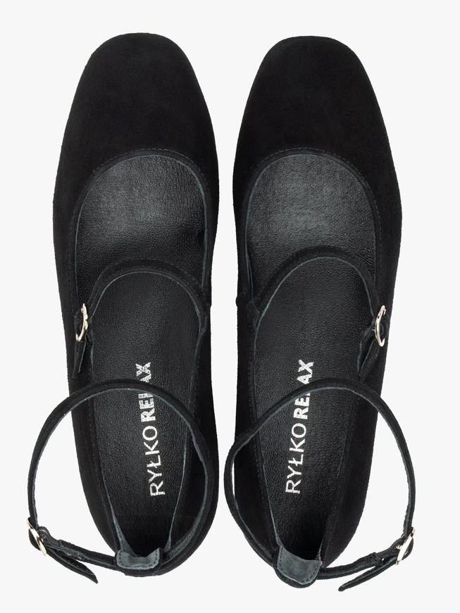 Schwarze Velours-Pumps