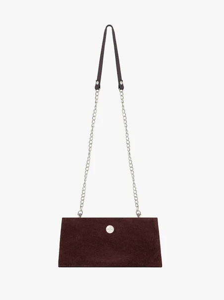 Kastanienbraune Clutch-Tasche mit Kette