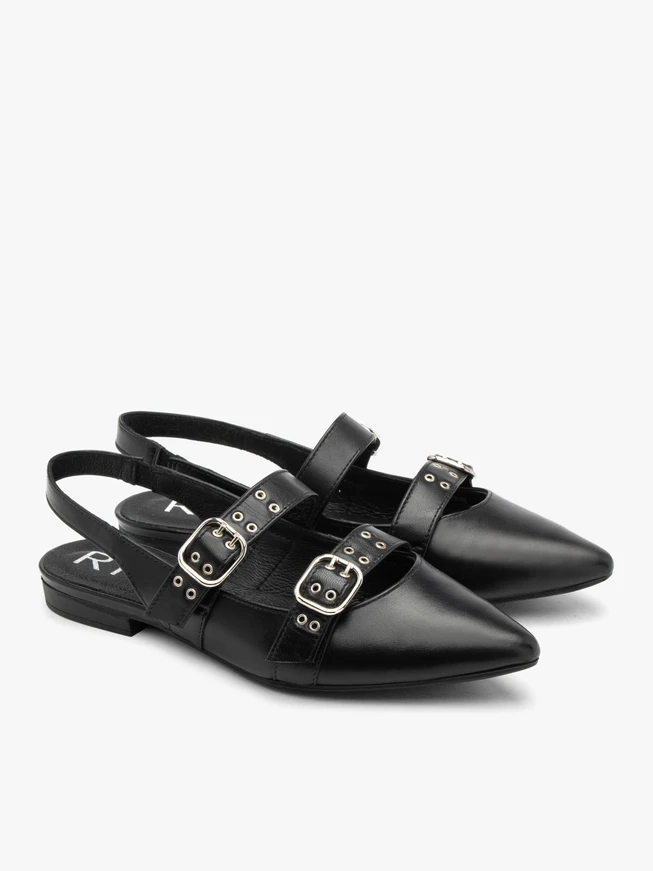 Schwarze absatzlose Ballerinas