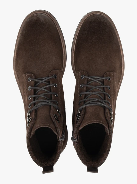 Dunkelbraune Velourslederstiefel