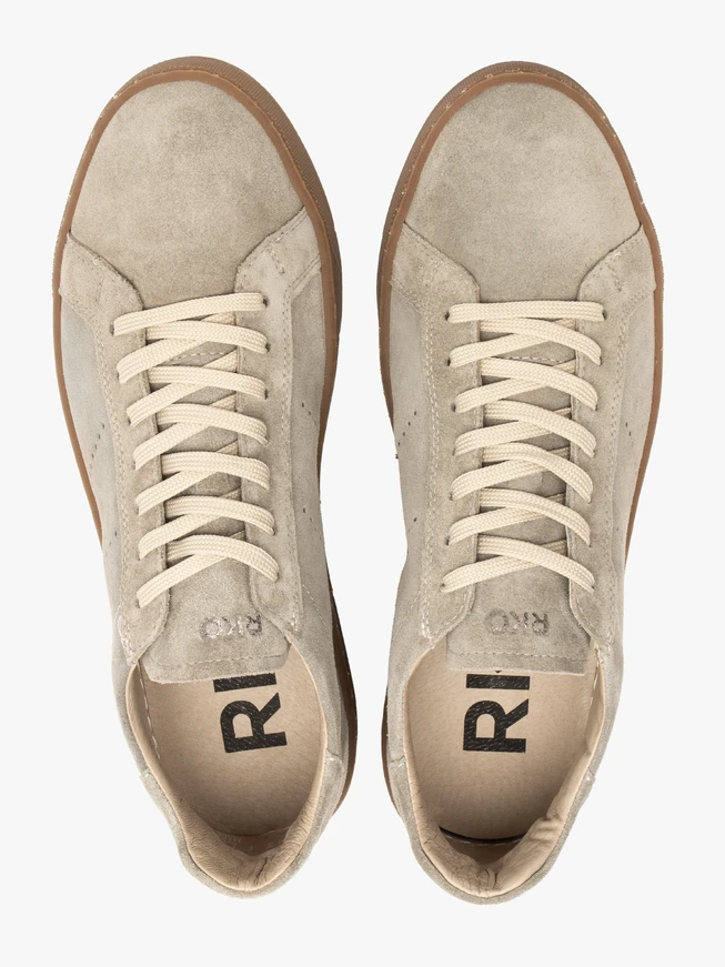 Herren Halbschuhe aus olivfarbenem Veloursleder