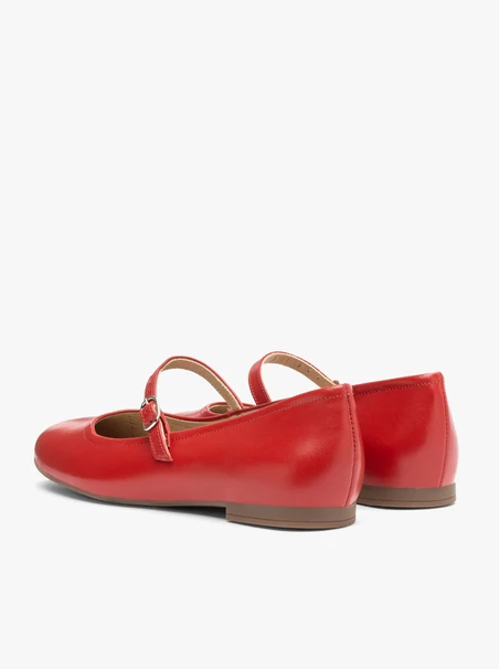 Rote Damen Ballerinas mit Riemen