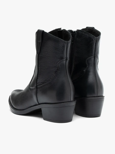 Schwarze, ungefütterte Cowboystiefel aus Vollnarbenleder