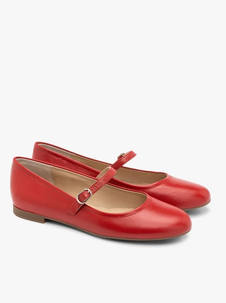 Rote Damen Ballerinas mit Riemen