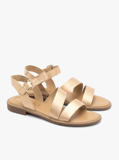 Flache Damen-Sandalen in Gold