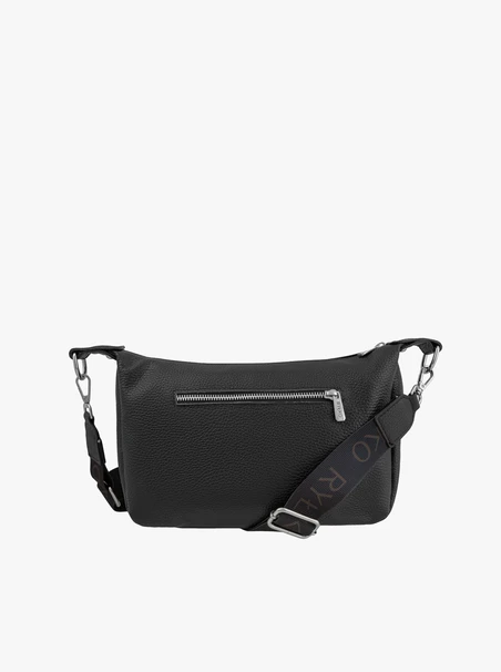 Black leather &amp; fabric crossbody