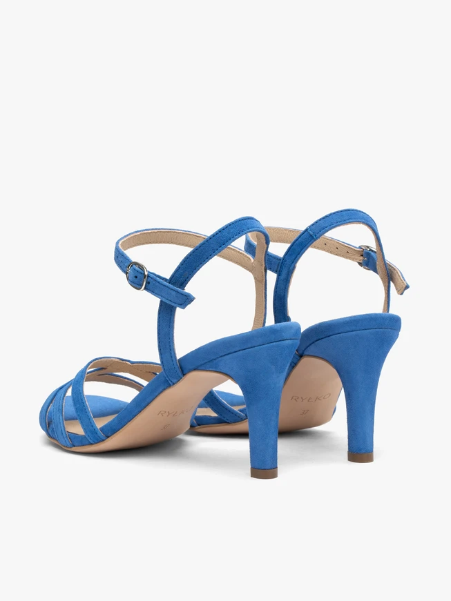 Blue women’s stiletto sandals