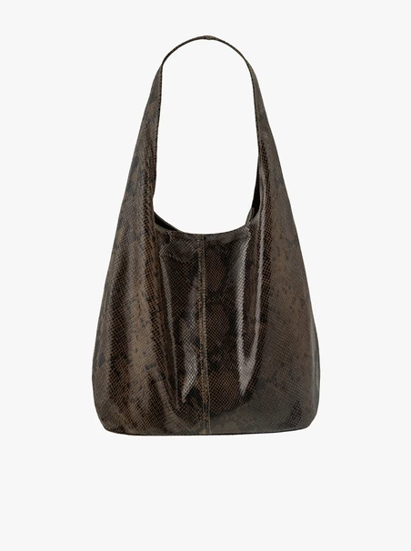 Lizard-textured shopper bag
