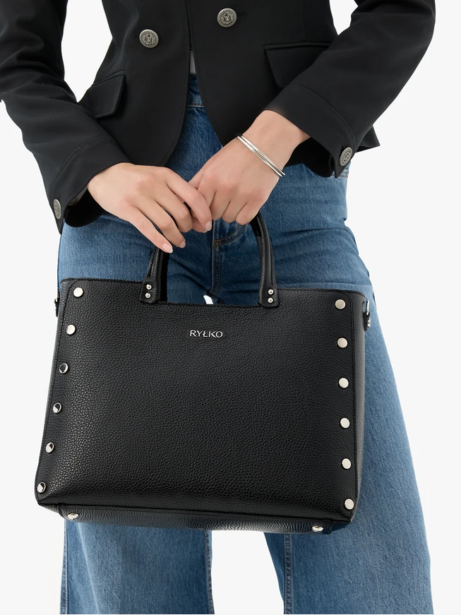 Large Black Studded Bag