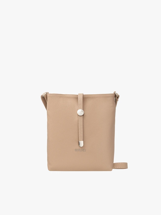 Beige crossbody with decorative clasp