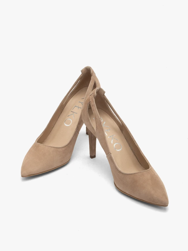 Beigefarbene Stiletto-Pumps