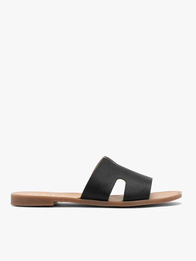 Schwarze Damen-Flip-Flops mit Aussparungen