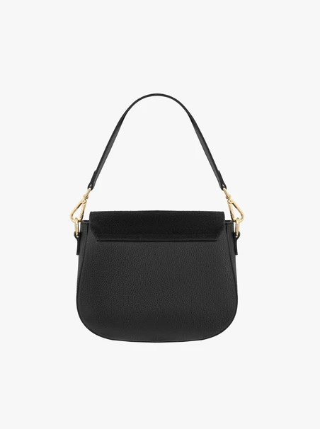 Handtasche aus schwarzem Leder und Velours
