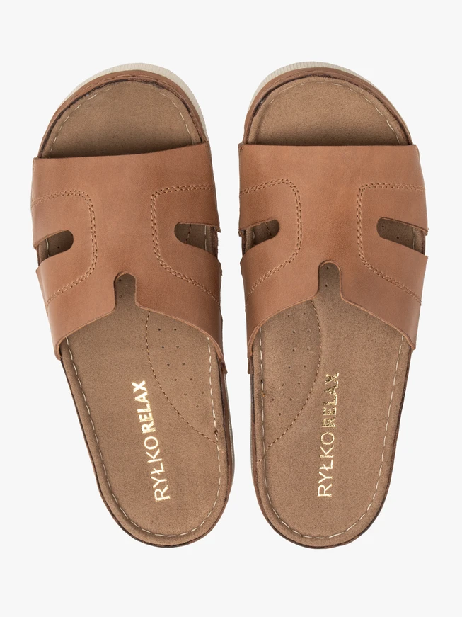 Braune Damen-Flip-Flops mit Plateau