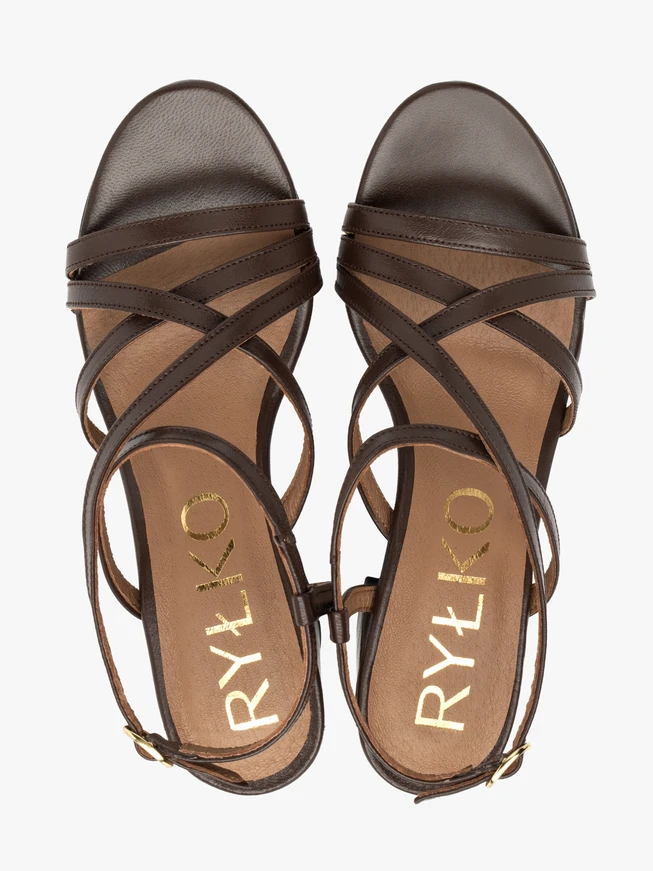 Damen-Sandalen mit Schokoladen-Absatz
