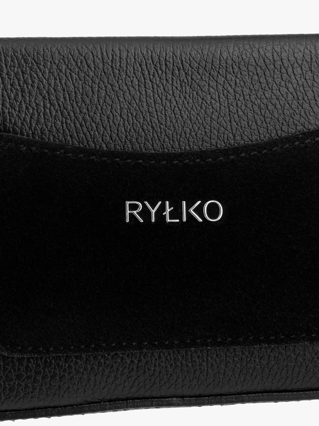Kleine schwarze Tasche aus Bonded Leather