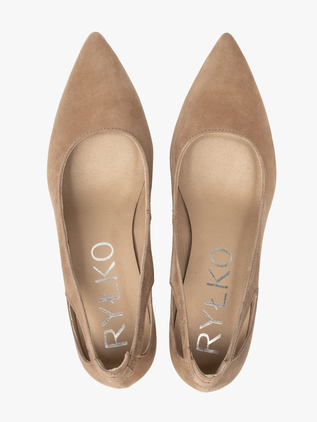 Beigefarbene Stiletto-Pumps