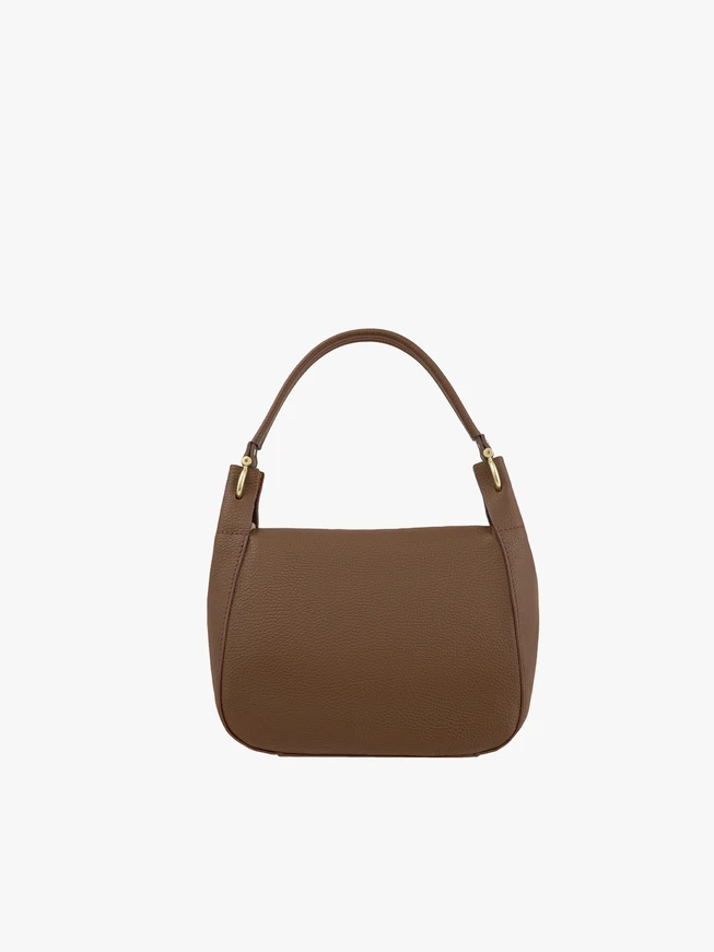 Hellbraune elegante Lederhandtasche