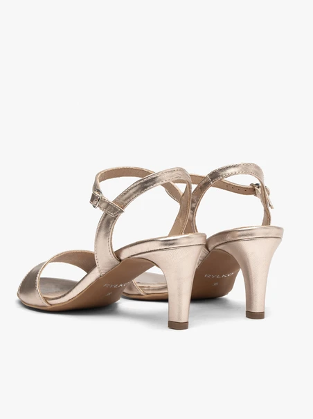 Stiletto-Sandalen aus Platin
