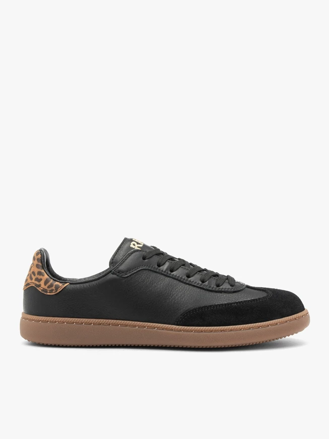 Czarne sneakersy z łączonych skór