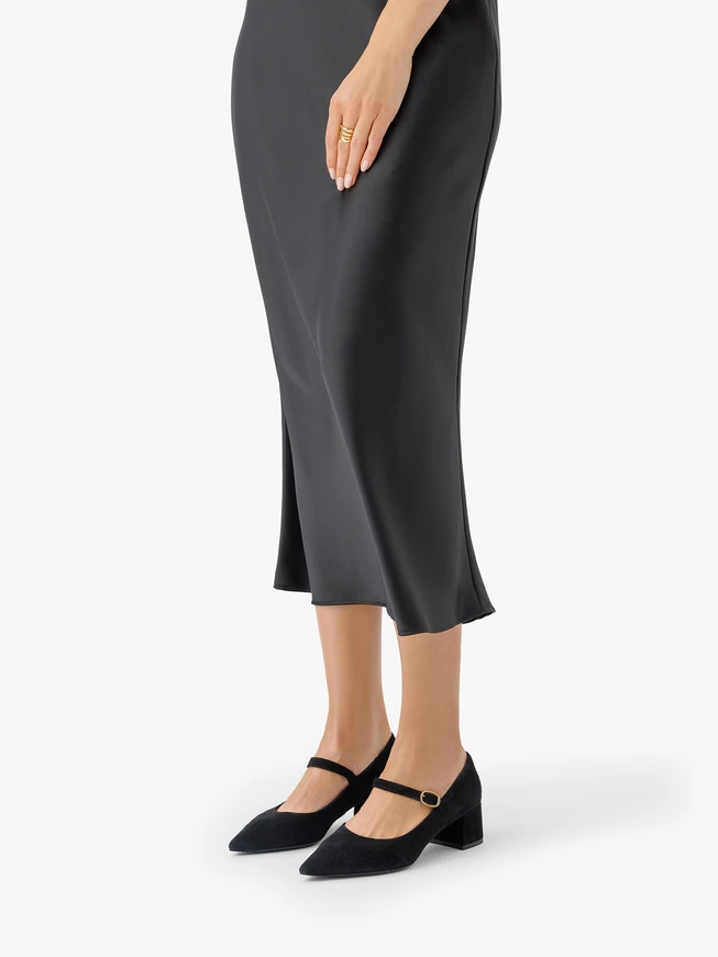 Women’s black suede leather pumps