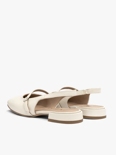 Cream slingback pumps