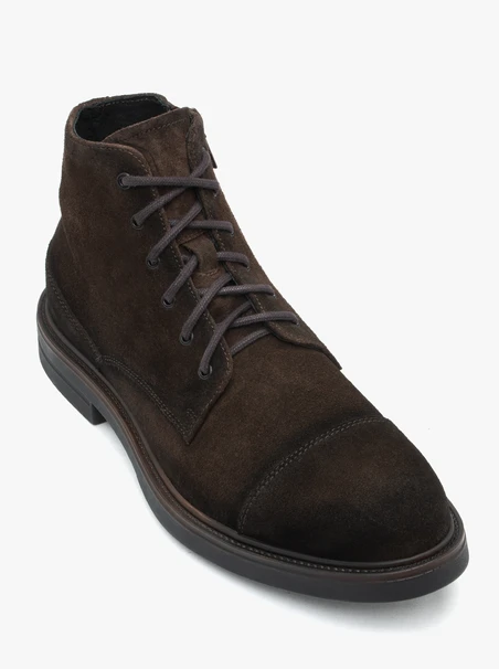 Dunkelbraune Velourslederstiefel
