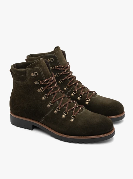 Stiefel aus olivfarbenem Veloursleder