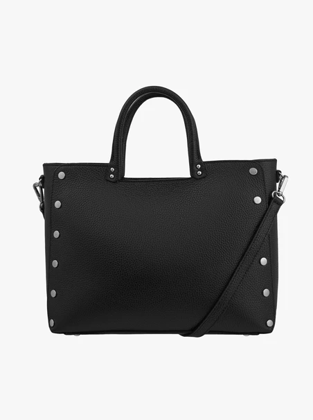Schwarze große Handtasche mit Nieten