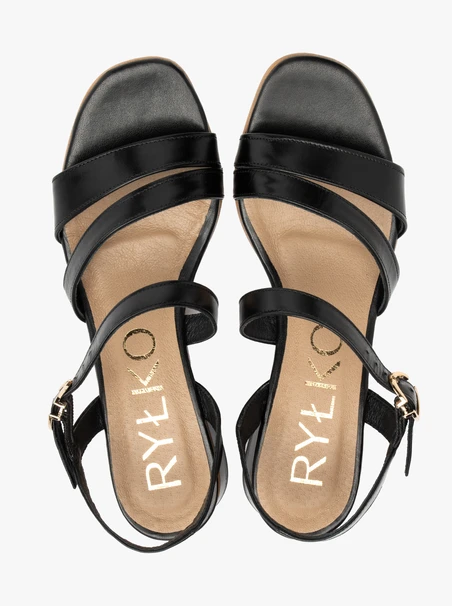 Schwarze niedrige Stiletto-Sandalen