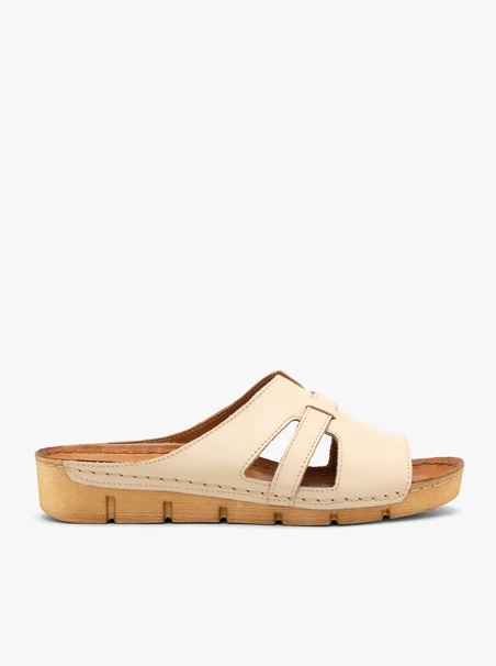 Cremefarbene Plateau-Flip-Flops für Frauen
