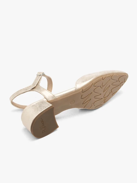 Platin-Pumps mit offenem Absatz