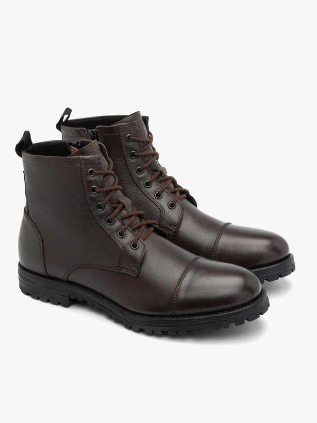 Dunkelbraune Vollnarbenlederstiefel