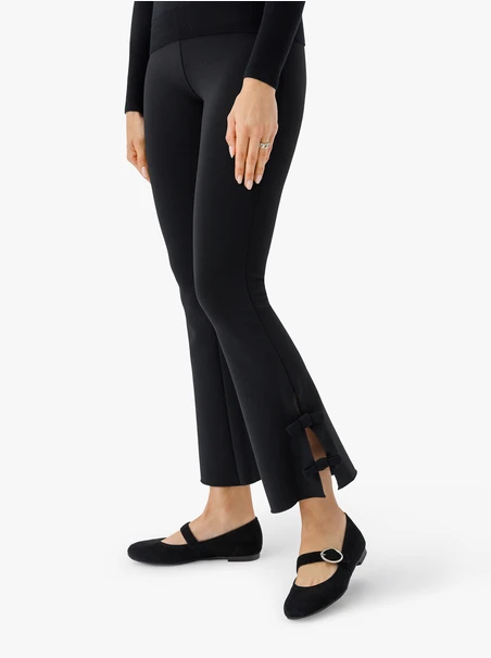 Black velvet leather ballet flats