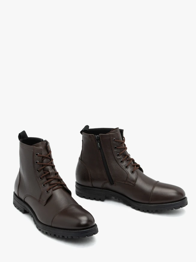 Dunkelbraune Vollnarbenlederstiefel