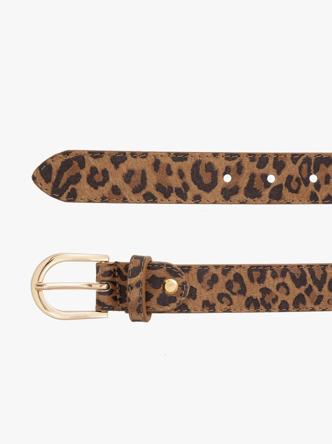 Damen Ledergürtel mit Leopardenmuster