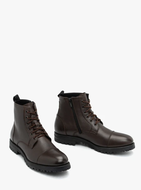 Dunkelbraune Vollnarbenlederstiefel
