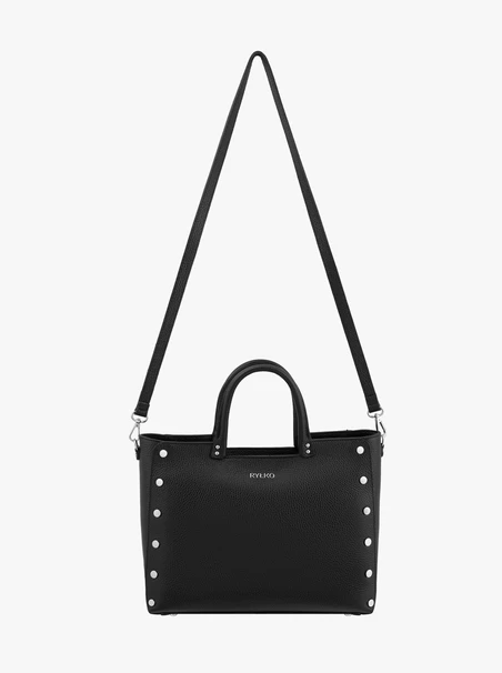 Schwarze große Handtasche mit Nieten