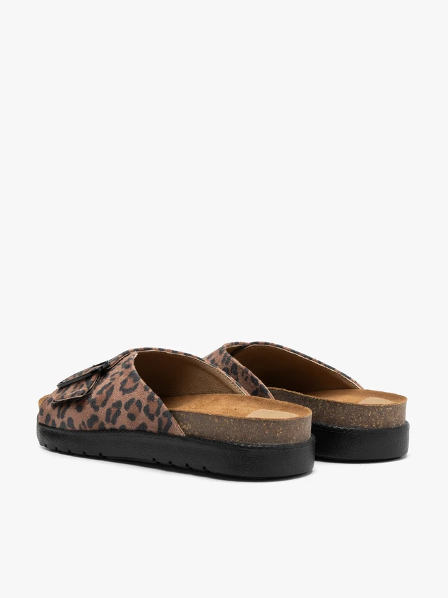 Leopard-print slides