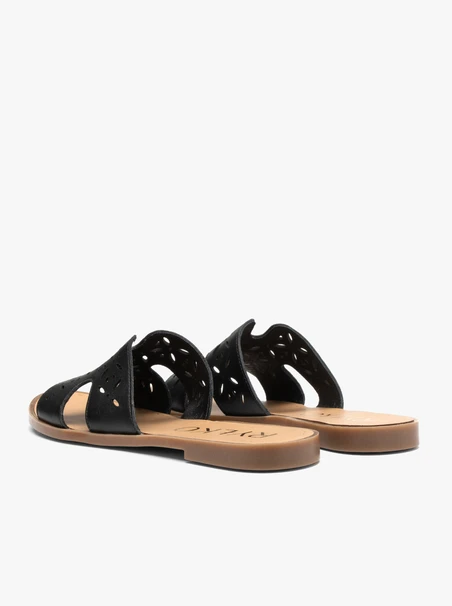 Schwarze Damen-Flip-Flops mit Ausschnitt